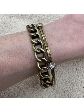 Vintage Graziano Gold Tone Bangle Bracelets Lot of 2